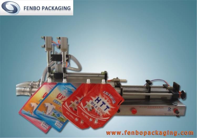 Automatic machine for filling in ready-made doy-pack bags with a welding of  a spout.