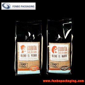 quad seal black coffee bag | black coffee packaging-FBFQD008