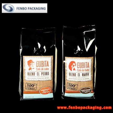 quad seal black coffee bag | black coffee packaging-FBFQD008 quad seal black coffee bag | black coffee packaging-FBFQD008