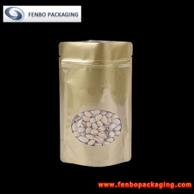200gram gold foil stand up pouches with oval window-FBLLZLA010