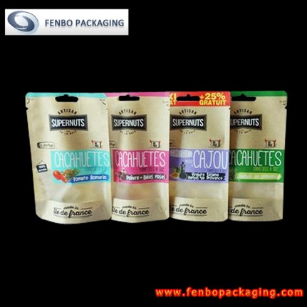 stand up pouch kraft with window | pack of peanuts-FBRFZL022 stand up pouch kraft with window | pack of peanuts-FBRFZL022