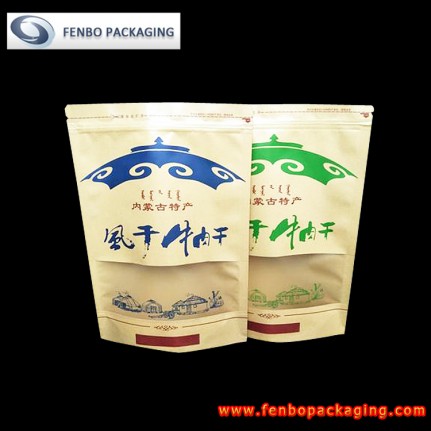 stand up pouches kraft with window | packaging jerky-FBLLZL024 stand up pouches kraft with window | packaging jerky-FBLLZL024