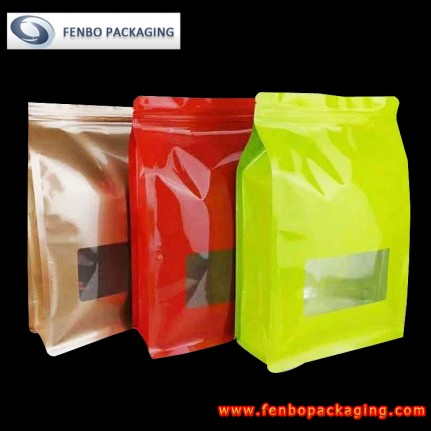 flat bottom food quad bags | food and packaging-FBBBFPD025 flat bottom food quad bags | food and packaging-FBBBFPD025