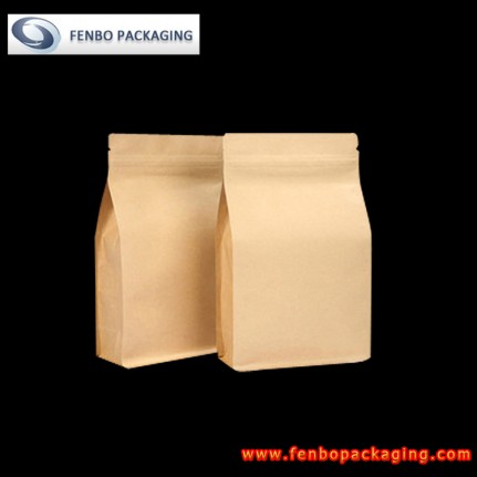 square flat bottom kraft paper pouch bag | packaging tea leaves-FBBBFPD032 square flat bottom kraft paper pouch bag | packaging tea leaves-FBBBFPD032