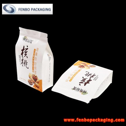 kraft flat bottom quad pouches | paper packaging for nuts-FBBBFPD038
