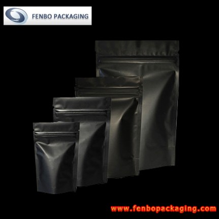 black ziplock stand up pouches | stand up pouch food grade packaging-FBLLZL036 black ziplock stand up pouches | stand up pouch food grade packaging-FBLLZL036