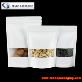 wholesale stand up food pouches white | paper stand up pouch packaging-FBLLZL094