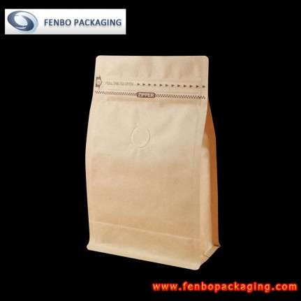 500gram side gusset kraft paper flat bottom pouch bag for coffee-FBBBFPDA022 500gram side gusset kraft paper flat bottom pouch bag for coffee-FBBBFPDA022