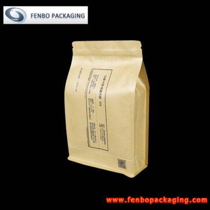 400gram flat bottom kraft zipper box pouches gusset bags-FBBBFPDA027