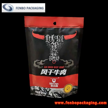 80gram beef jerky stand up doypack pouch bags matte black usa-FBRFZLA029