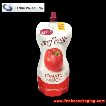 360gram tomato ketchup spout stand up packing pouches manufacturers-FBYXZLA112