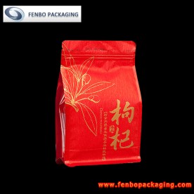 250gram flat bottom zip gusset bag pouch quad seal-FBBBFPDA045