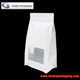 500gram clear zipper flat bottom pouch box kraft paper gusset bag-FBBBFPDA046
