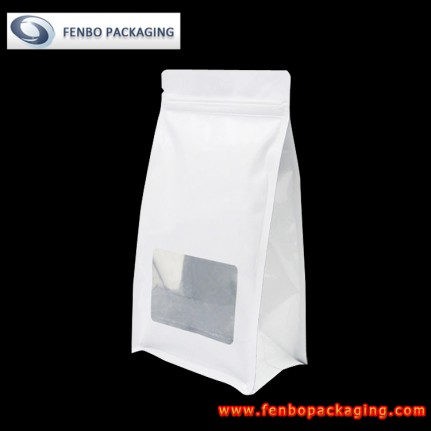 500gram clear zipper flat bottom pouch box kraft paper gusset bag-FBBBFPDA046 500gram clear zipper flat bottom pouch box kraft paper gusset bag-FBBBFPDA046