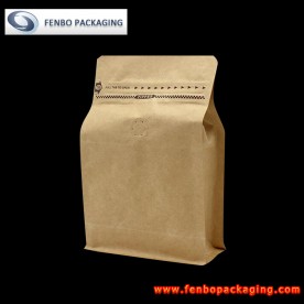 450gram kraft flat bottom box gusseted coffee pouch with valve-FBBBFPDA048