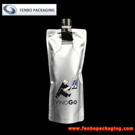 500ml refillable aluminum foil wine stand up bag with spout-FBTBZLA175