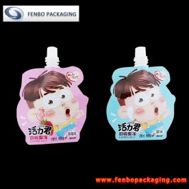 custom shaped liquid drink doypack pouches bag with spout for jelly packaging-FBYXZL116