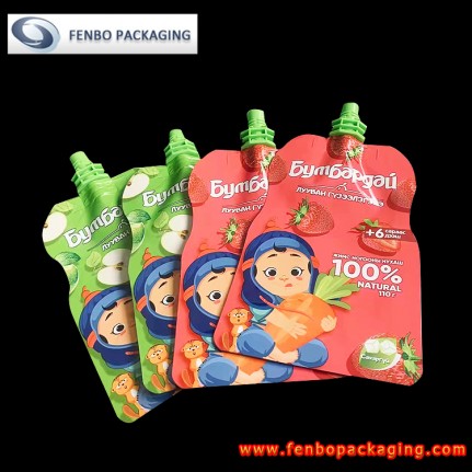 squeeze baby food packaging spout stand up pouch with cap lids-FBYXZL114 squeeze baby food packaging spout stand up pouch with cap lids-FBYXZL114