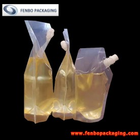 clear plastic corner spout stand up bags with screw cap for oil packaging-FBXZZL111