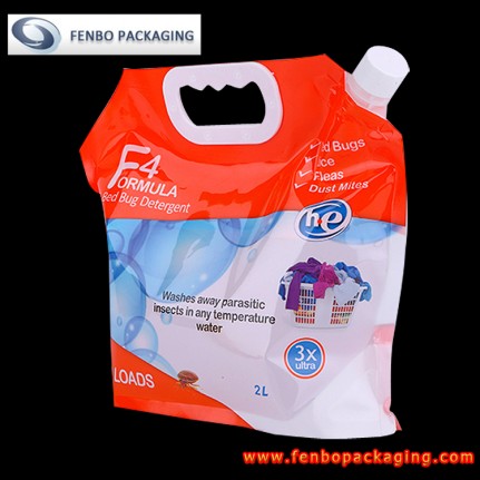 plastic liquid detergent spouted doy pack pouch bag for 2 liter volume-FBYXXZA199