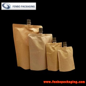 100~900ml kraft paper spout liquid coffee stand up doypack pouch bags-FBTBZLA206