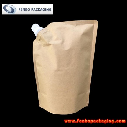 kraft paper corner spout laminated pouch for 1000ml liquid coffee packaging-FBYXXZA214