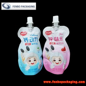 china spouted yogurt stand up pouch with bottle shape factory-FBYXZL125