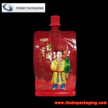 250ml fruit juice flat bottom spout gusset pouches bag factory-FBQEBA086B