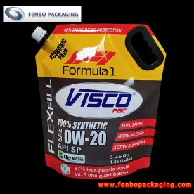 5litre engine oil packaging spout pouches with plastic handle usa-FBYXXZA252