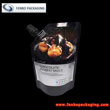 300gram aluminium foil dessert sauce pouch with corner spout plastic of black color-FBYXXZA255A 300gram aluminium foil dessert sauce pouch with corner spout plastic of black color-FBYXXZA255A