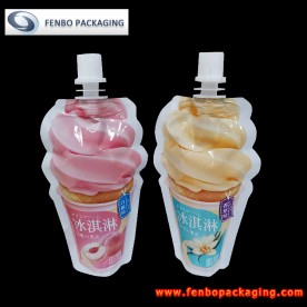 shaped doy pack bag with spout for ice cream packaging-FBYXZL142