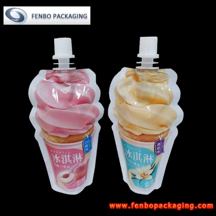 shaped doy pack bag with spout for ice cream packaging-FBYXZL142 shaped doy pack bag with spout for ice cream packaging-FBYXZL142