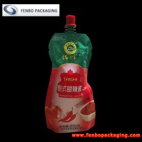 210gram spouted stand up pouches tomato ketchup with valve wholesale-FBYXZLA169