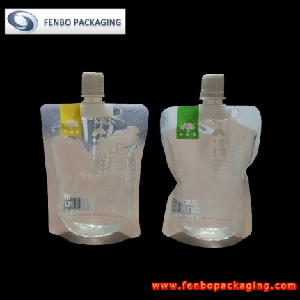 plastic transparent spouted stand up pouch for juice packaging-FBTBZL119 plastic transparent spouted stand up pouch for juice packaging-FBTBZL119
