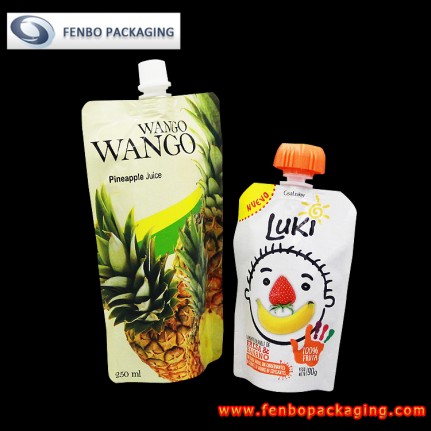 Aluminum foil spouted standup doypack pouch juice packaging-FBTBZL133 Aluminum foil spouted standup doypack pouch juice packaging-FBTBZL133