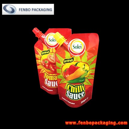 corner spout stand up pouch printing sauce packing - FBXZZL135 corner spout stand up pouch printing sauce packing - FBXZZL135