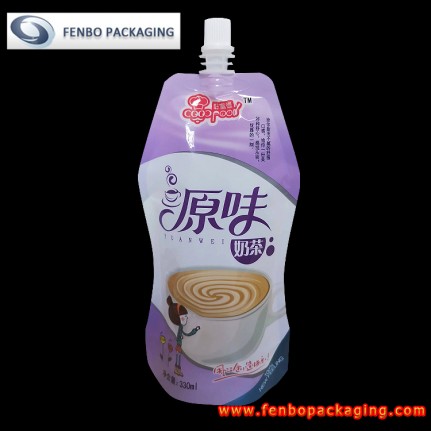 330ml spouted self seal stand up pouches for milk tea packaging - FBYXZLA197B  330ml spouted self seal stand up pouches for milk tea packaging - FBYXZLA197B