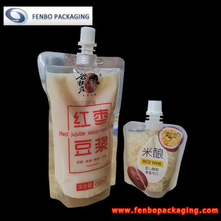 spouted transparent stand up pouch for packaged liquid food - FBTBZL141 spouted transparent stand up pouch for packaged liquid food - FBTBZL141