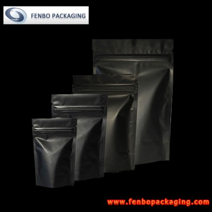 black ziplock stand up pouches 