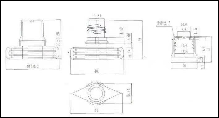 technical draft  of spout and cap