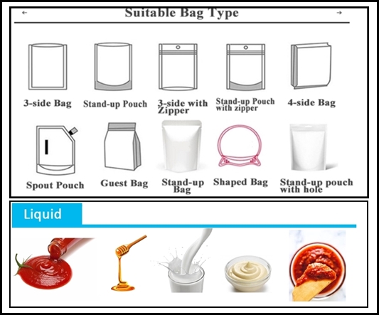 application of products and packaging for pouch fill and seal machines