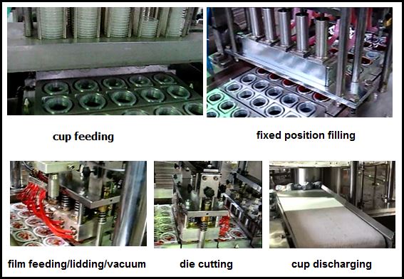 working process of automatic cup filler sealer machine