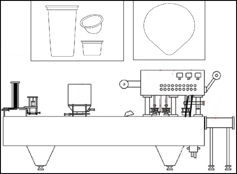 Horizontal types of lidding machine