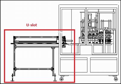 U-slot of spout pouches filling machine