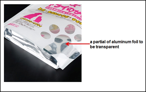 Aluminum foil stand up pouch with window