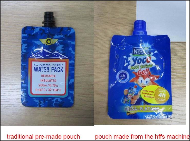 two different kinds of spout pouch packaging